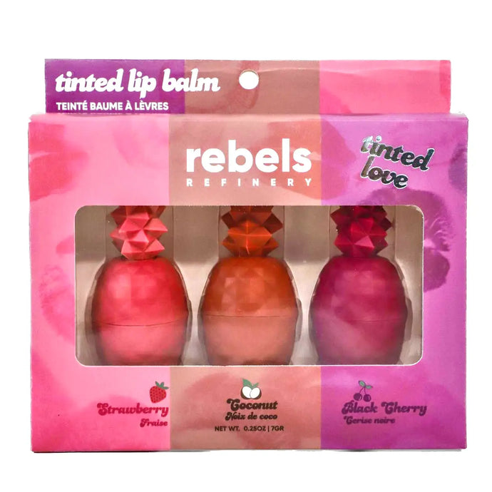 Rebels Refinery - 3 Pack Tinted Lip Balm Gift Set NEW!