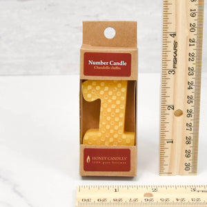Honey Candles - Beeswax Number Party Candles