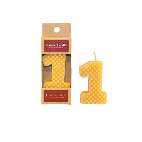 Honey Candles - Beeswax Number Party Candles
