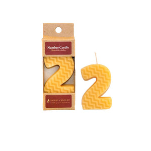 Honey Candles - Beeswax Number Party Candles