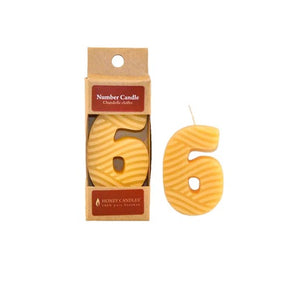 Honey Candles - Beeswax Number Party Candles